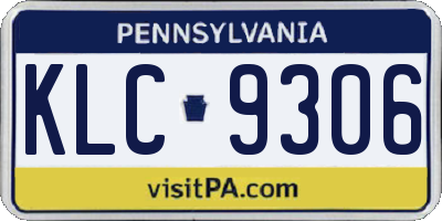PA license plate KLC9306