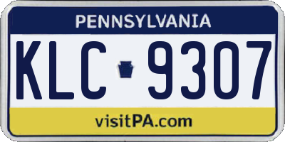 PA license plate KLC9307