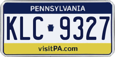 PA license plate KLC9327