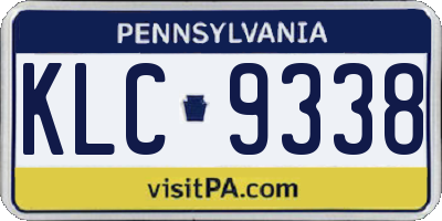 PA license plate KLC9338