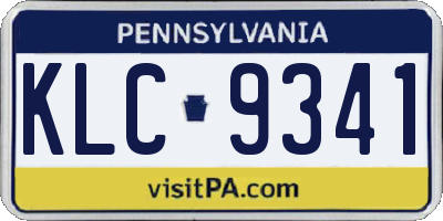 PA license plate KLC9341