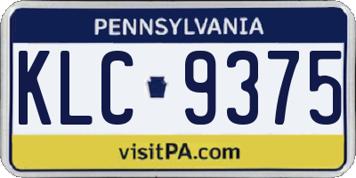 PA license plate KLC9375