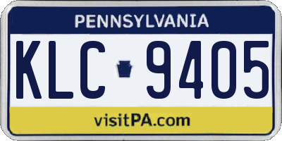 PA license plate KLC9405