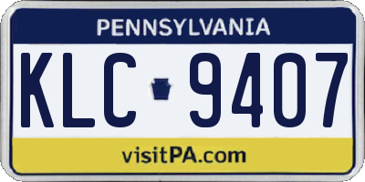 PA license plate KLC9407
