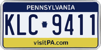 PA license plate KLC9411