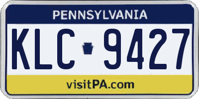 PA license plate KLC9427