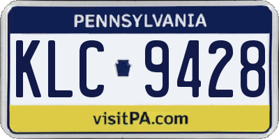 PA license plate KLC9428