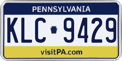 PA license plate KLC9429