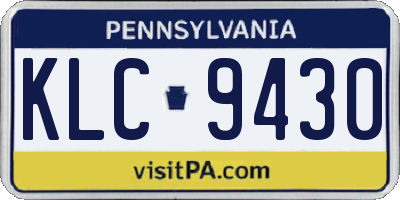 PA license plate KLC9430