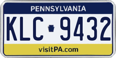 PA license plate KLC9432