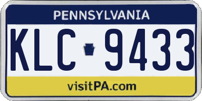 PA license plate KLC9433
