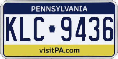 PA license plate KLC9436