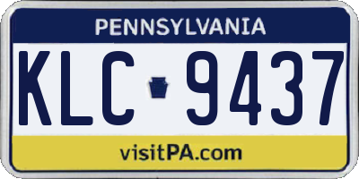 PA license plate KLC9437