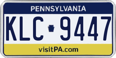 PA license plate KLC9447