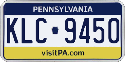 PA license plate KLC9450