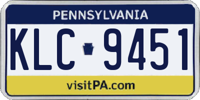 PA license plate KLC9451