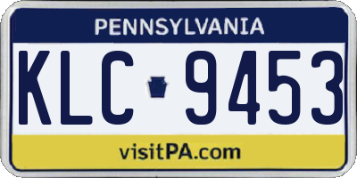 PA license plate KLC9453