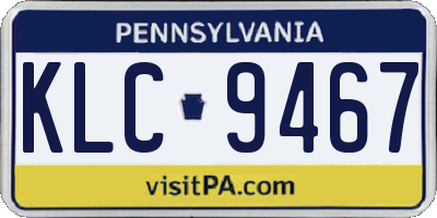 PA license plate KLC9467