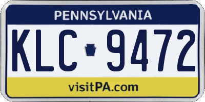 PA license plate KLC9472