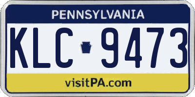 PA license plate KLC9473