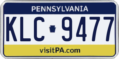 PA license plate KLC9477
