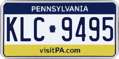 PA license plate KLC9495