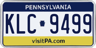 PA license plate KLC9499
