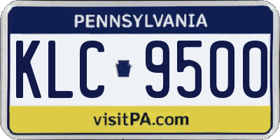 PA license plate KLC9500