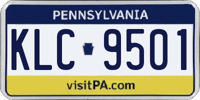 PA license plate KLC9501