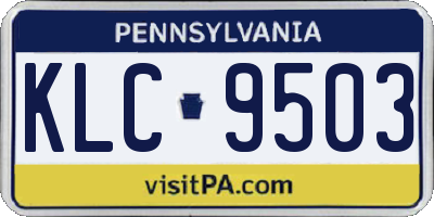 PA license plate KLC9503