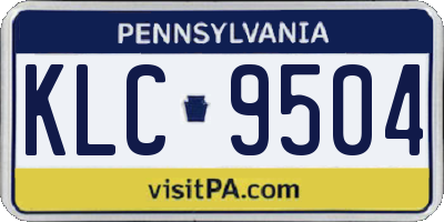 PA license plate KLC9504