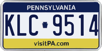 PA license plate KLC9514