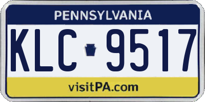 PA license plate KLC9517
