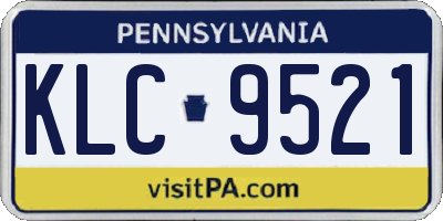 PA license plate KLC9521