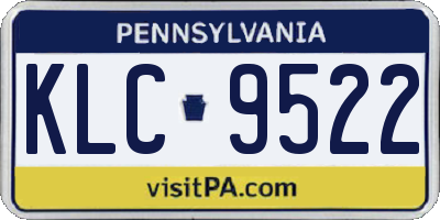 PA license plate KLC9522