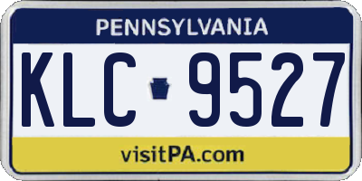 PA license plate KLC9527