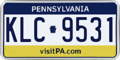 PA license plate KLC9531