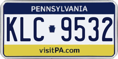 PA license plate KLC9532