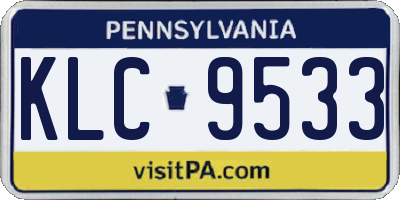 PA license plate KLC9533