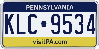 PA license plate KLC9534