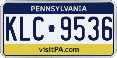 PA license plate KLC9536