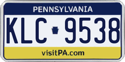 PA license plate KLC9538