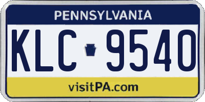 PA license plate KLC9540