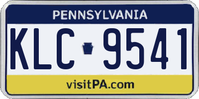PA license plate KLC9541