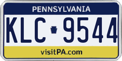 PA license plate KLC9544