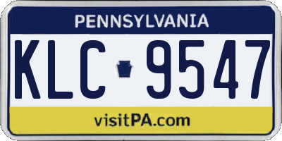 PA license plate KLC9547