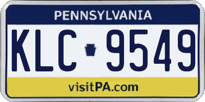 PA license plate KLC9549