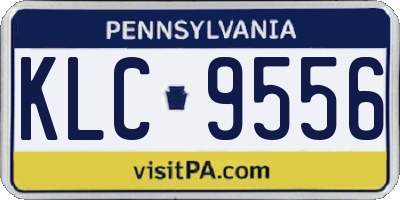 PA license plate KLC9556