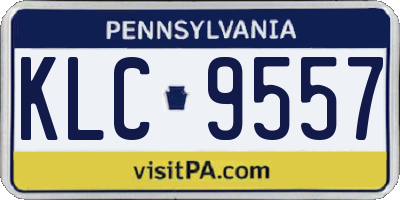 PA license plate KLC9557