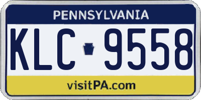 PA license plate KLC9558